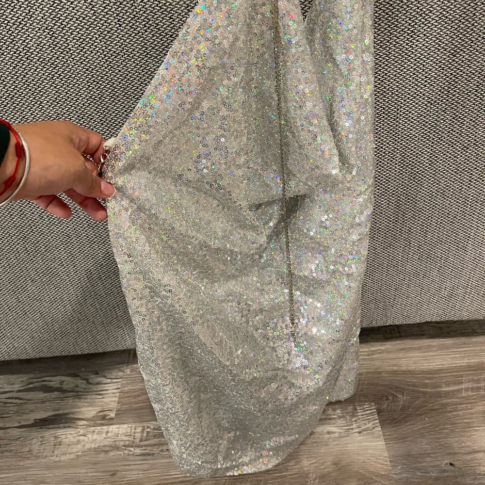 Sparkle silver mini dress